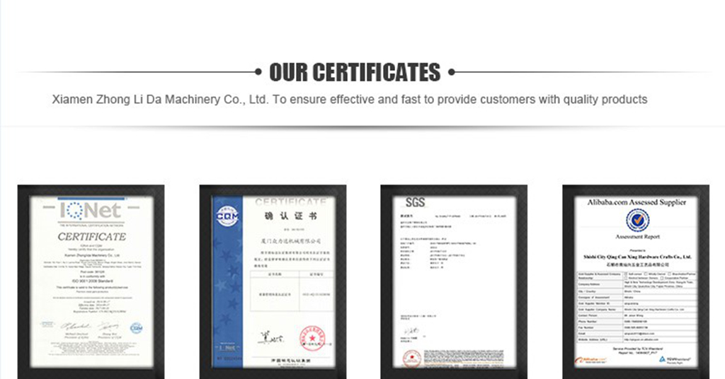 ZHONG LI DA certificate